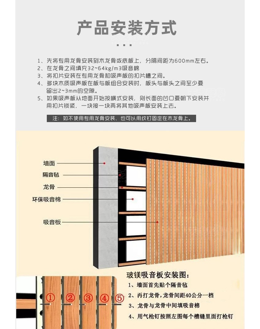 槽型玻鎂吸音板安裝
