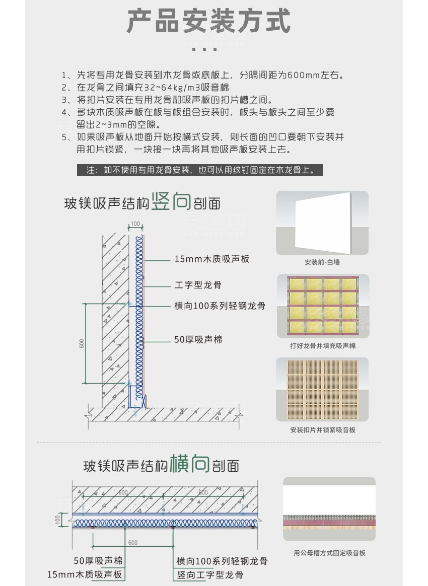 玻鎂穿孔吸音板安裝