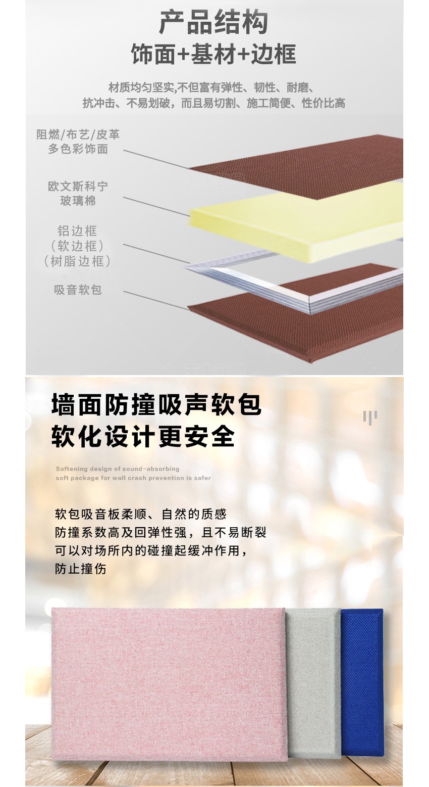 墻面軟包吸音板產(chǎn)品結(jié)構(gòu)