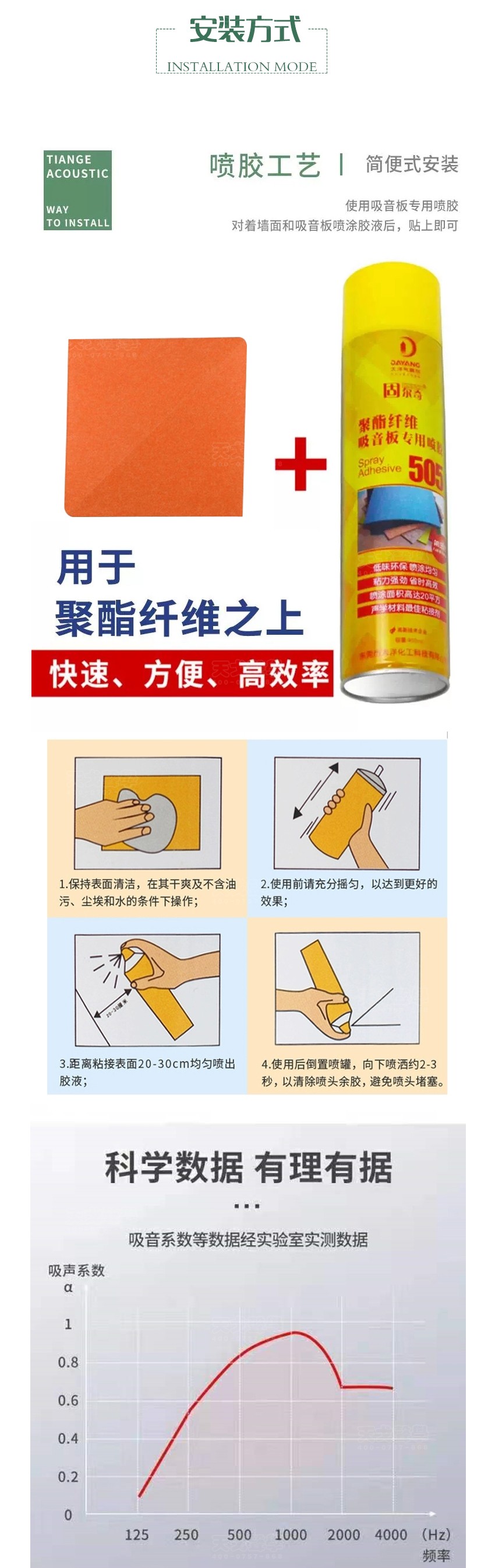 3D楓葉聚酯纖維吸音板安裝方式